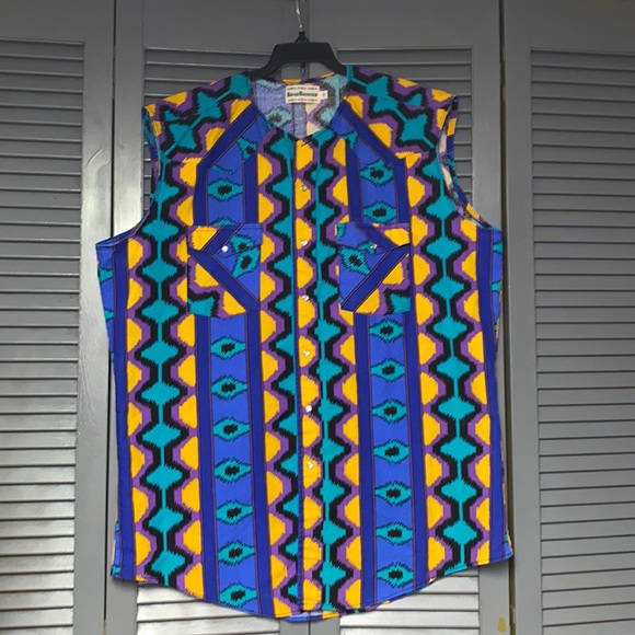 Road Runner XL Sleeveless Western Shirt - Picture 1 of 5